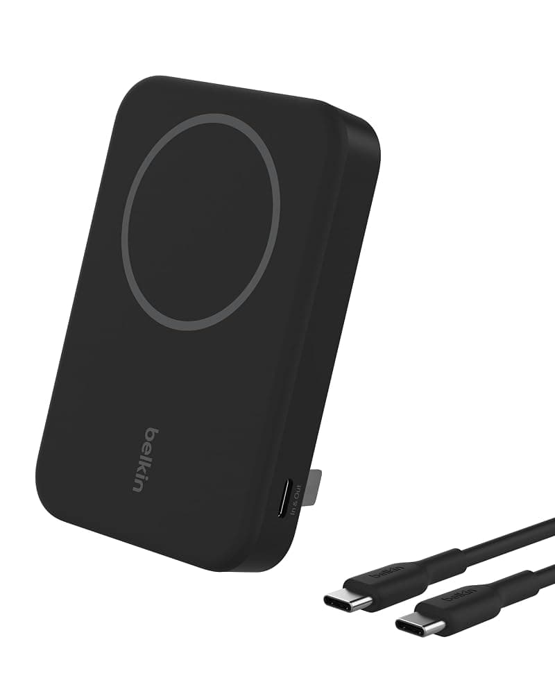Belkin BoostCharge Pro Qi2 15W Magnetic Power Bank 8,000mAh with Pop-up Kickstand (MagSafe Compatible, Black) — view 1