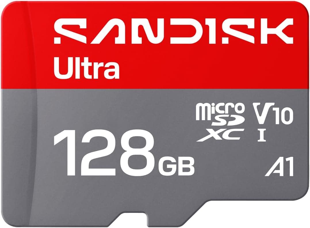 SanDisk Ultra microSDXC UHS-I Card 128GB with SD Adapter – Up to 195MB/s Read, A1, Full HD