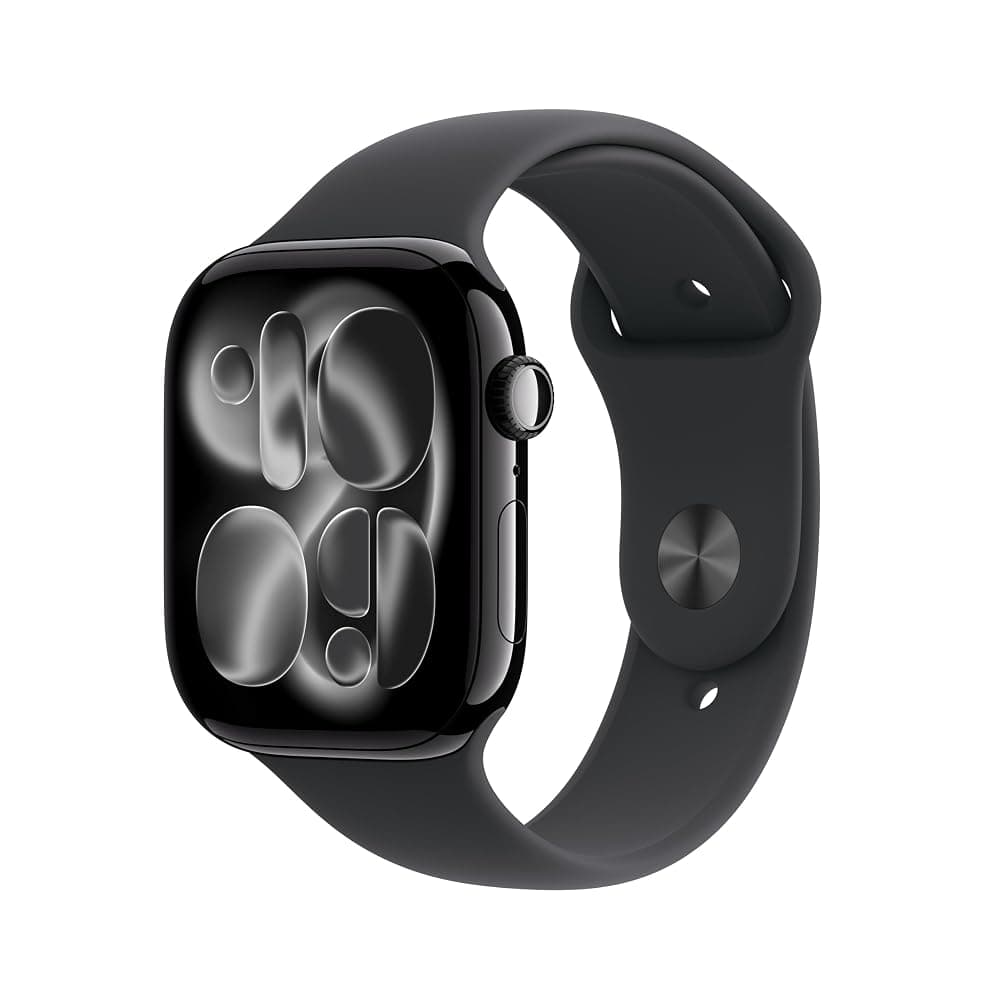 Apple Watch Series 11 (GPS, 46mm) – Jet Black Aluminium Case with Black Sport Band, M/L