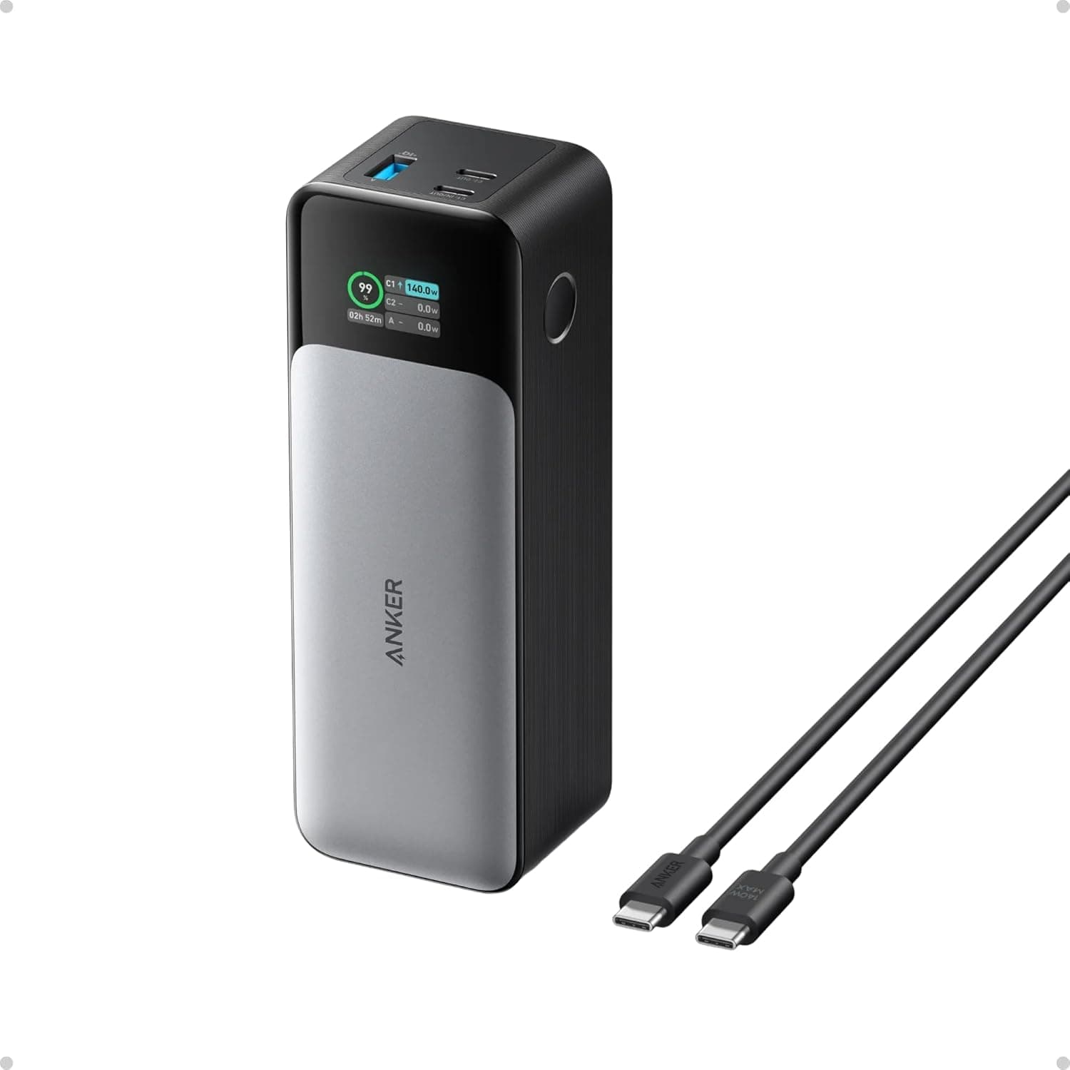Anker 737 Power Bank (PowerCore 24K) 140W 3-Port Portable Charger with Smart Digital Display