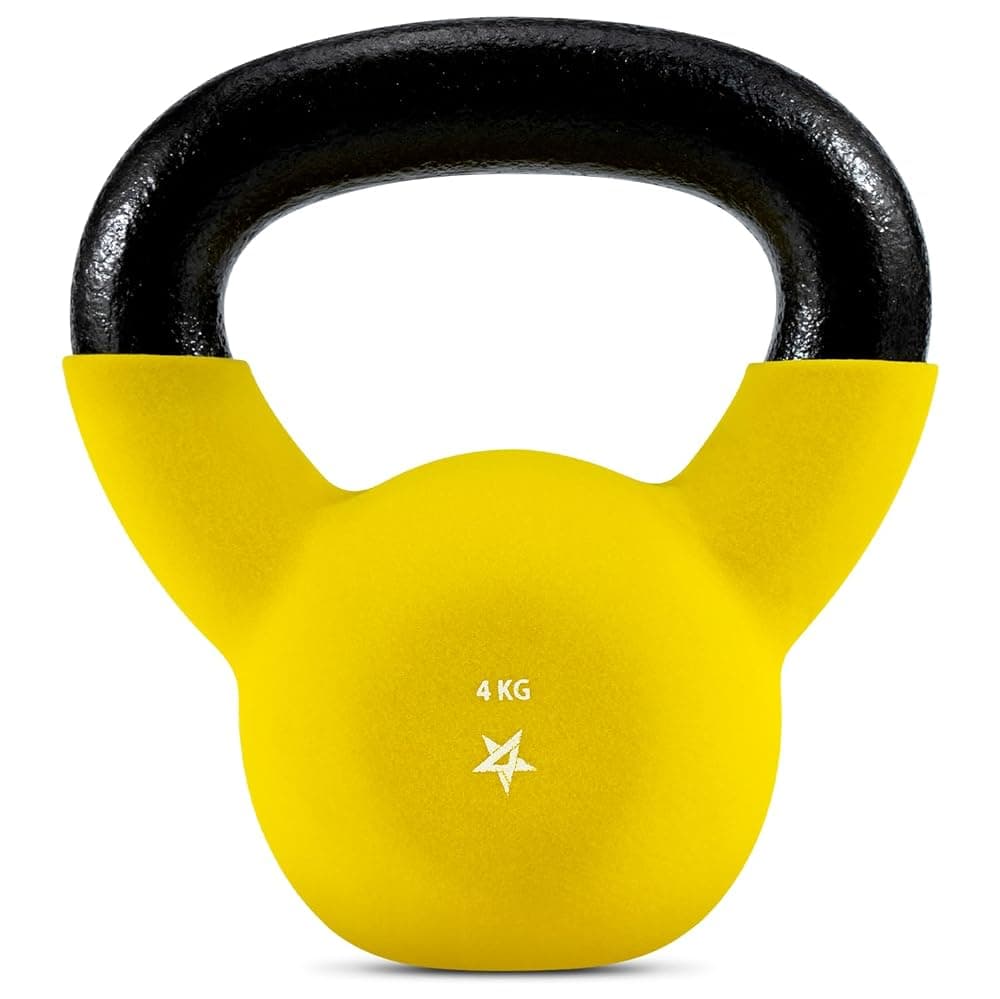 Yes4All Neoprene-Coated Cast Iron Kettlebell with Flat Base – 4kg — view 1
