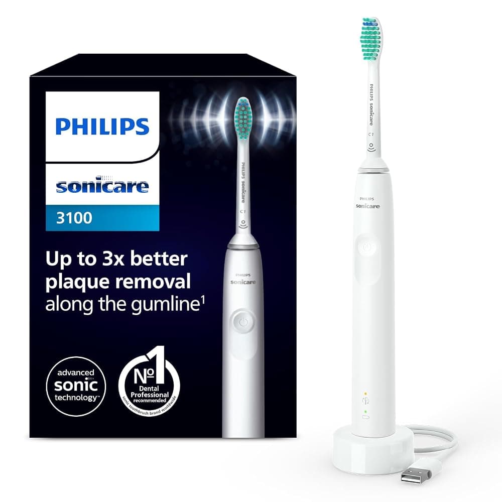 Philips Sonicare 3100 Sonic Electric Toothbrush with Pressure Sensor & SmarTimer (White, HX3671/13) — view 1