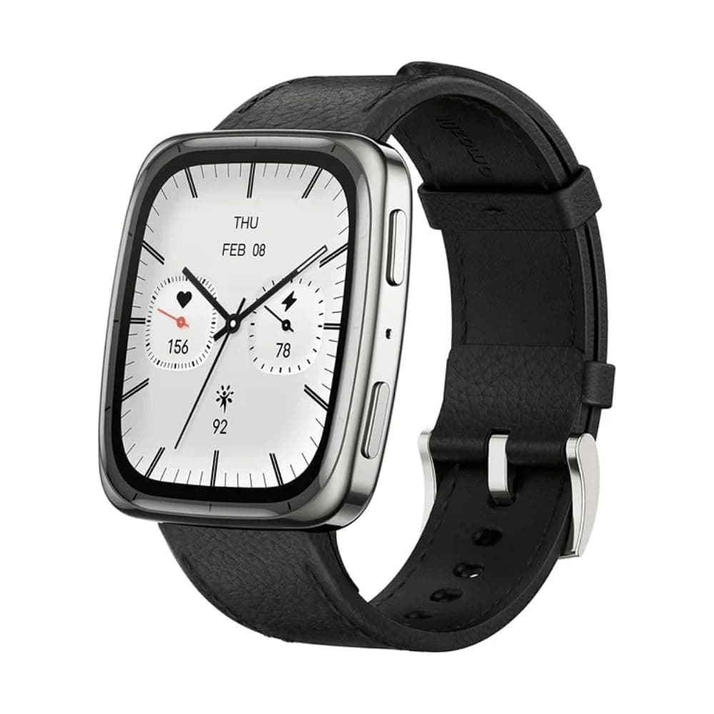 Amazfit Active 2 Square Smartwatch – 1.75-inch AMOLED, Sapphire Glass, GPS & Offline Maps, NFC (Black Leather) — view 1