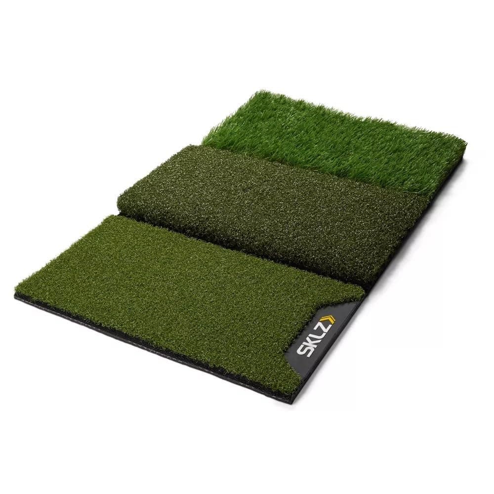 SKLZ Pure Practice Golf Hitting Mat with 3 Surfaces – Tee Turf, Fairway Cut and First-Cut Rough, 63.5 x 40.6cm