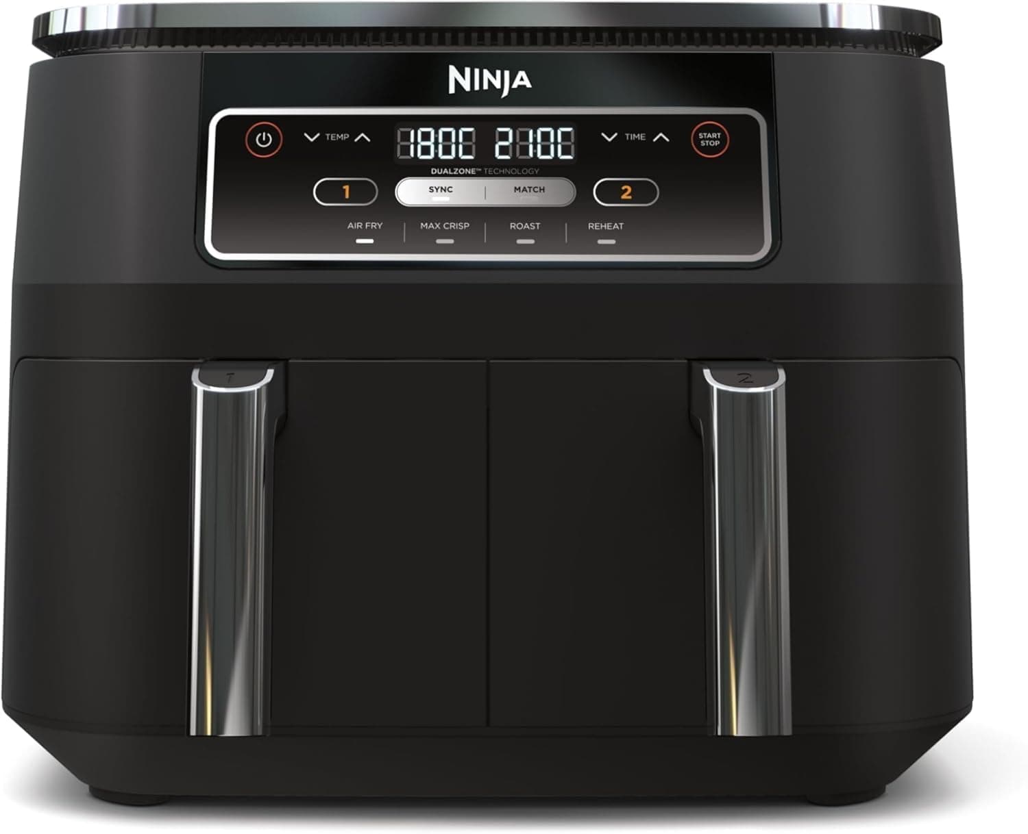 Ninja Foodi Dual Zone Digital Air Fryer 7.6L – 2 Drawers, 4-in-1, Black (AF200UK)