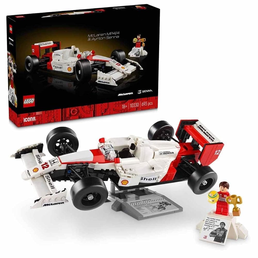 LEGO Icons McLaren MP4/4 & Ayrton Senna F1 Model Set for Adults, 693 Pieces (10330)