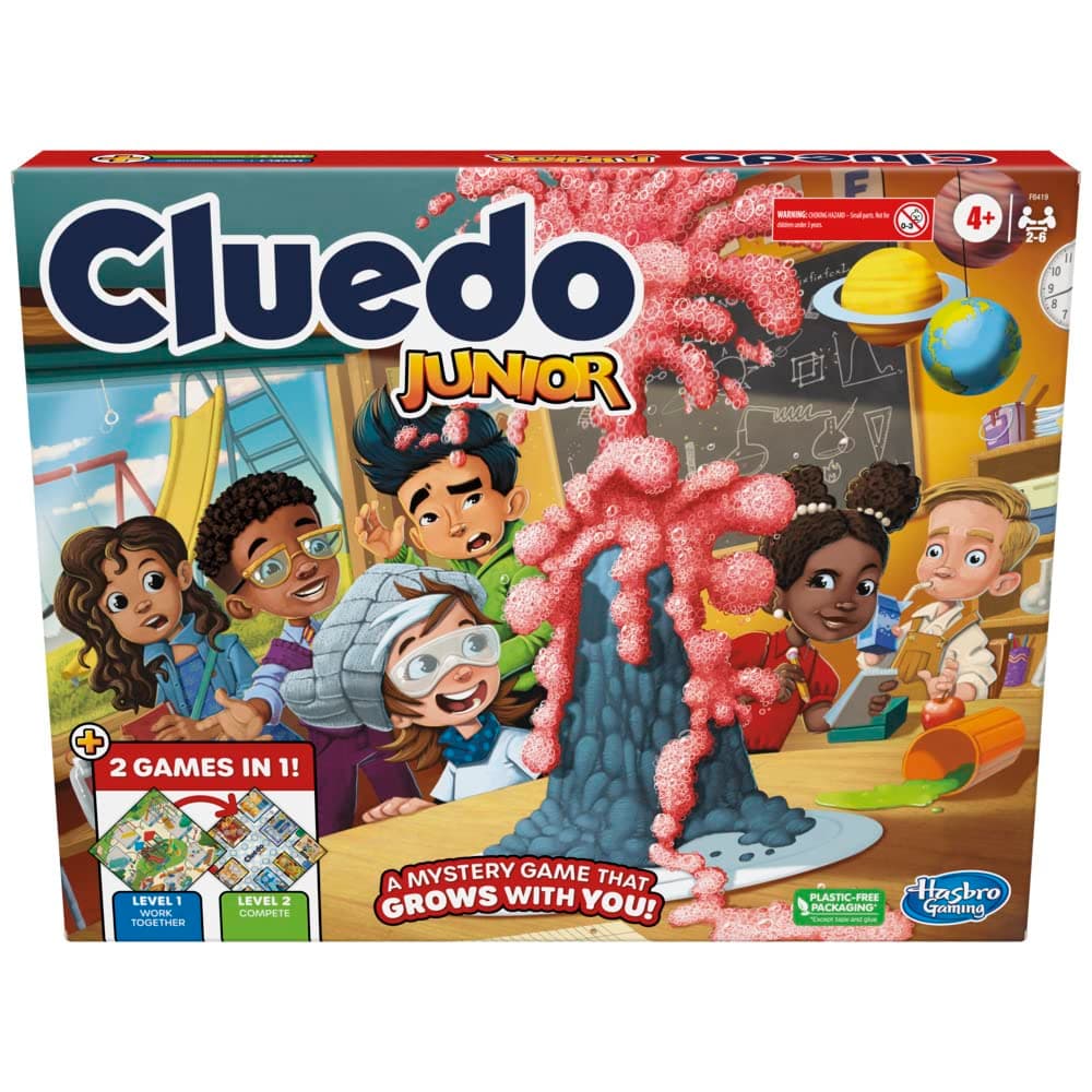 Hasbro Gaming Cluedo Junior Board Game – 2-in-1 Double-Sided Board, 2–6 Players, Ages 4+
