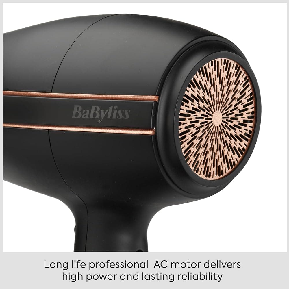 BaByliss Super Power 2400W Ionic Hair Dryer with AC Motor, 3 Heat & 2 Speed Settings (5240U, Black) thumbnail 2