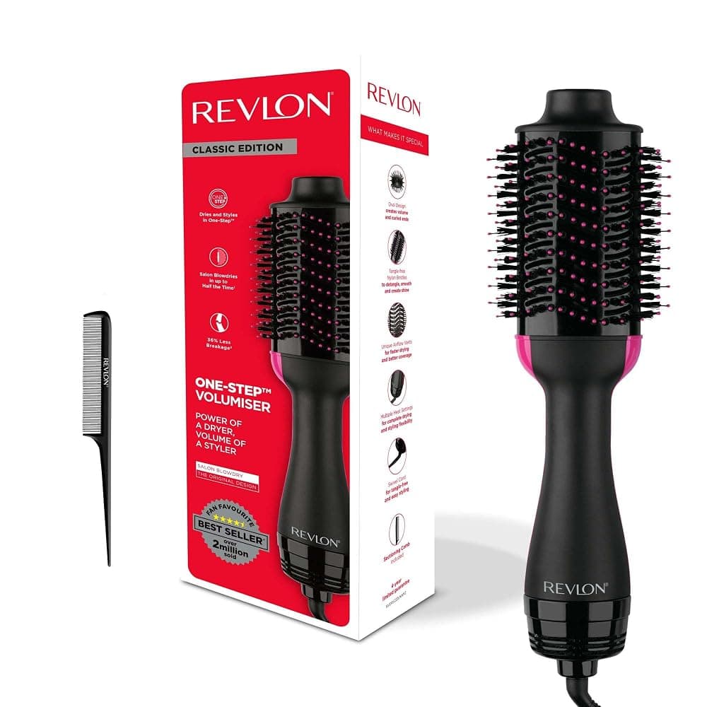 Revlon Salon One-Step Hair Dryer & Volumiser for Mid to Long Hair, with Sectioning Comb (RVDR5222UK, Black) — view 1