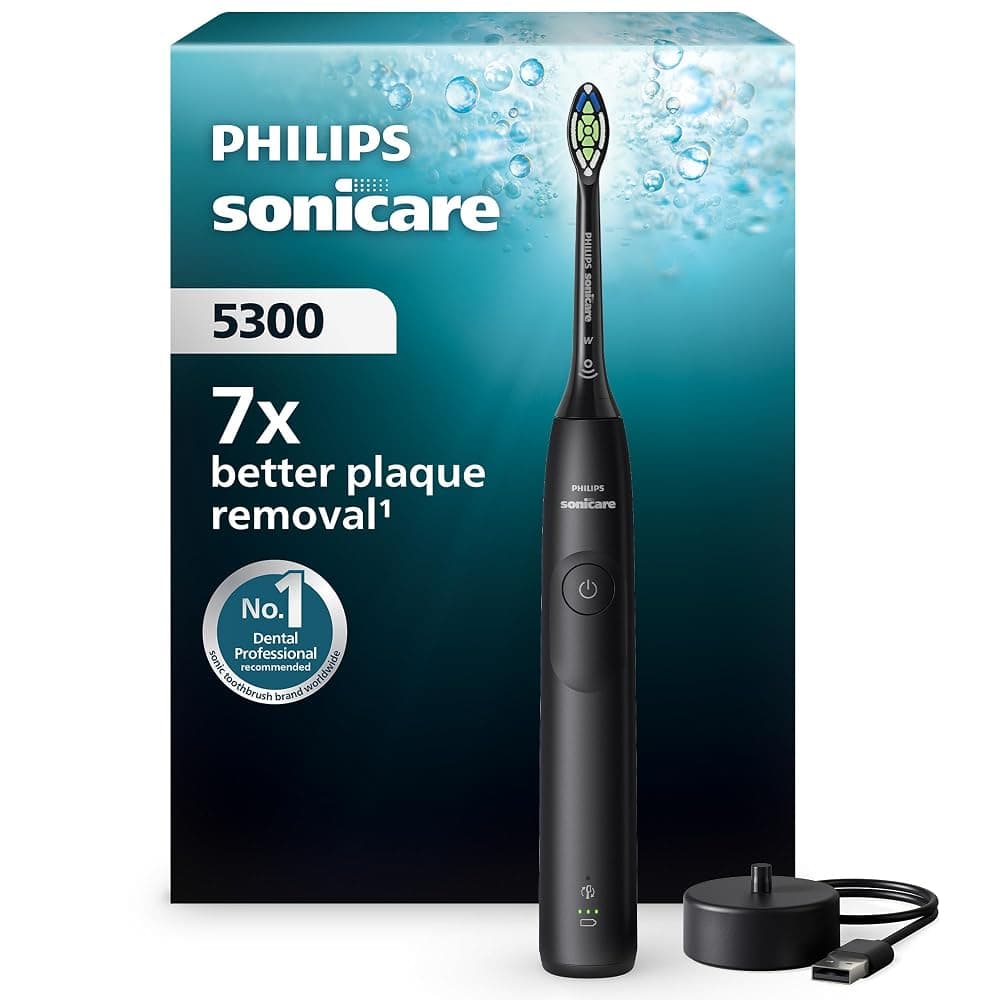 Philips Sonicare 5300 Sonic Electric Toothbrush with 2 Intensities, Pressure Alert & BrushPacer (Black, HX7101/01) — view 1