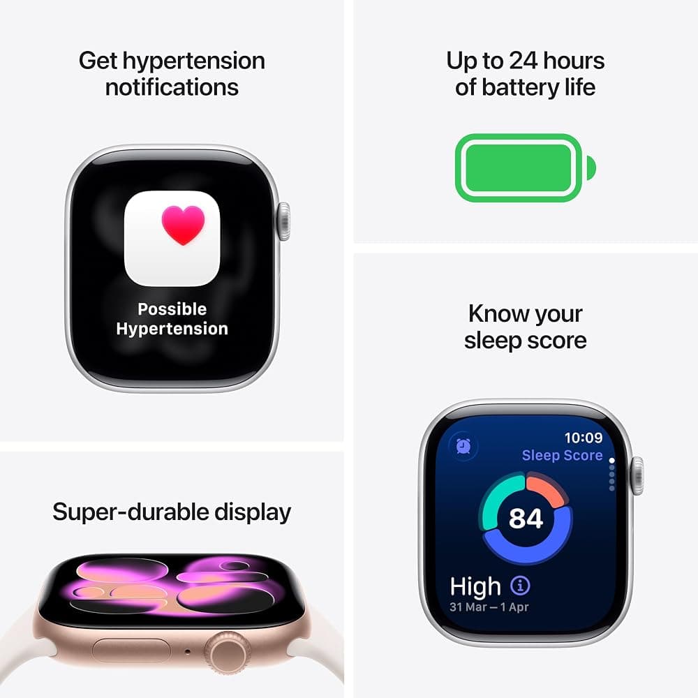 Apple Watch Series 11 (GPS, 46mm) – Jet Black Aluminium Case with Black Sport Band, M/L thumbnail 2