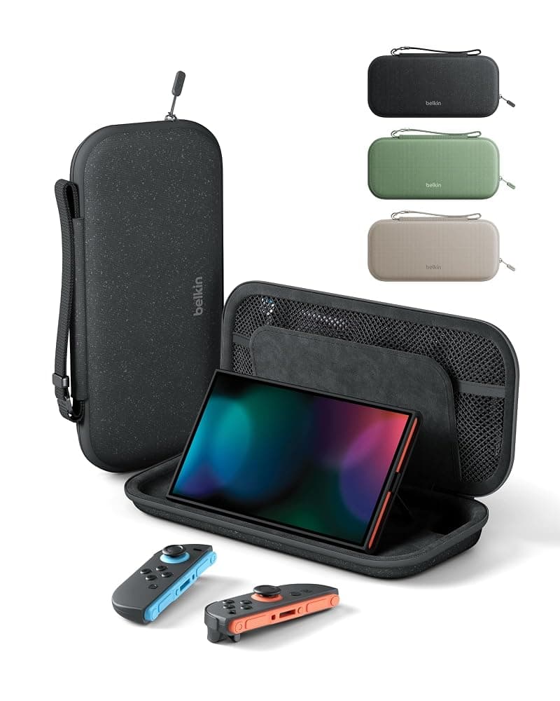 Belkin Gaming Nintendo Switch 2 Travel Case with AirTag Holder and 10 Game Card Slots (Black) — view 1
