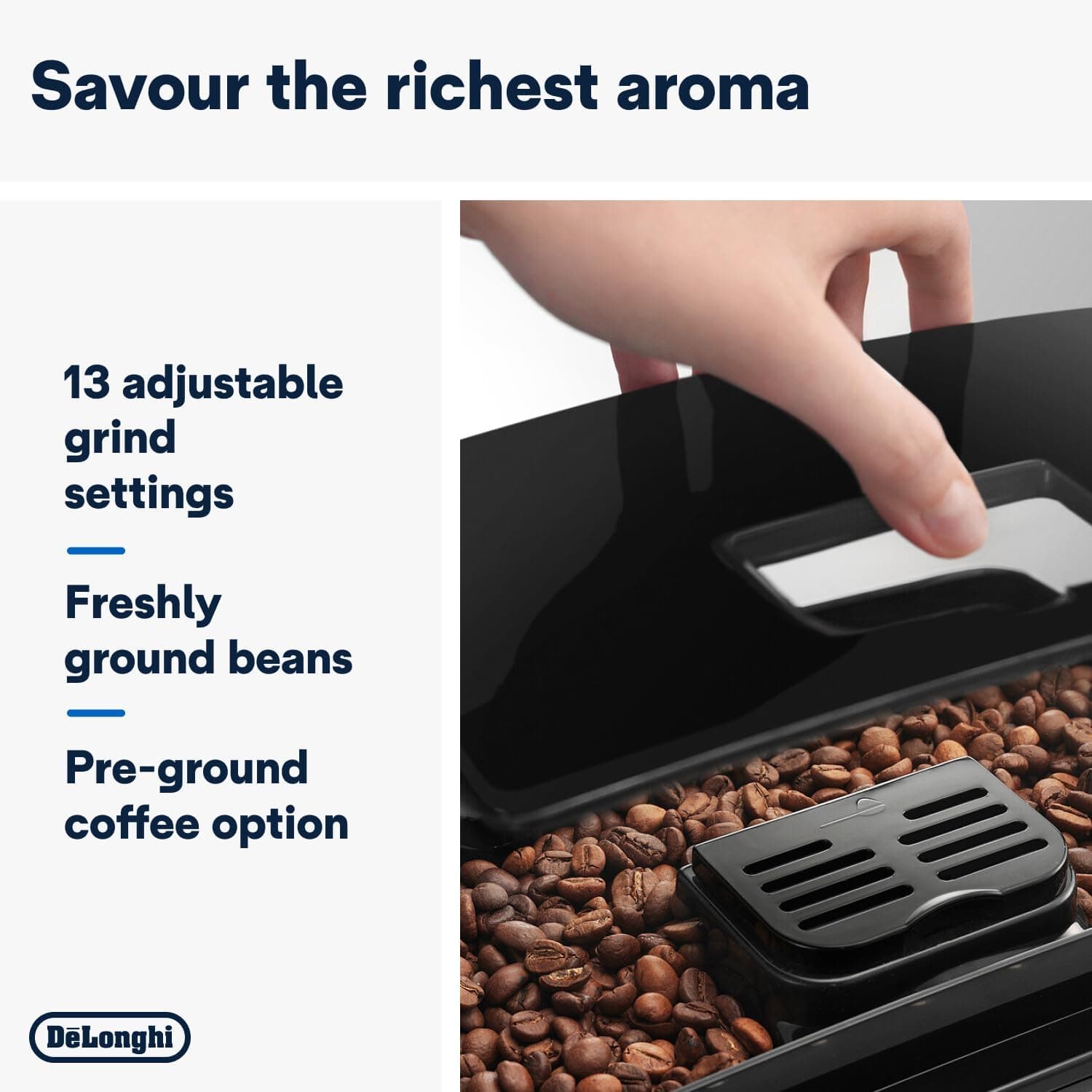 De'Longhi Magnifica S Smart Automatic Bean-to-Cup Coffee Machine with Milk Frother (ECAM22.110.B) thumbnail 3