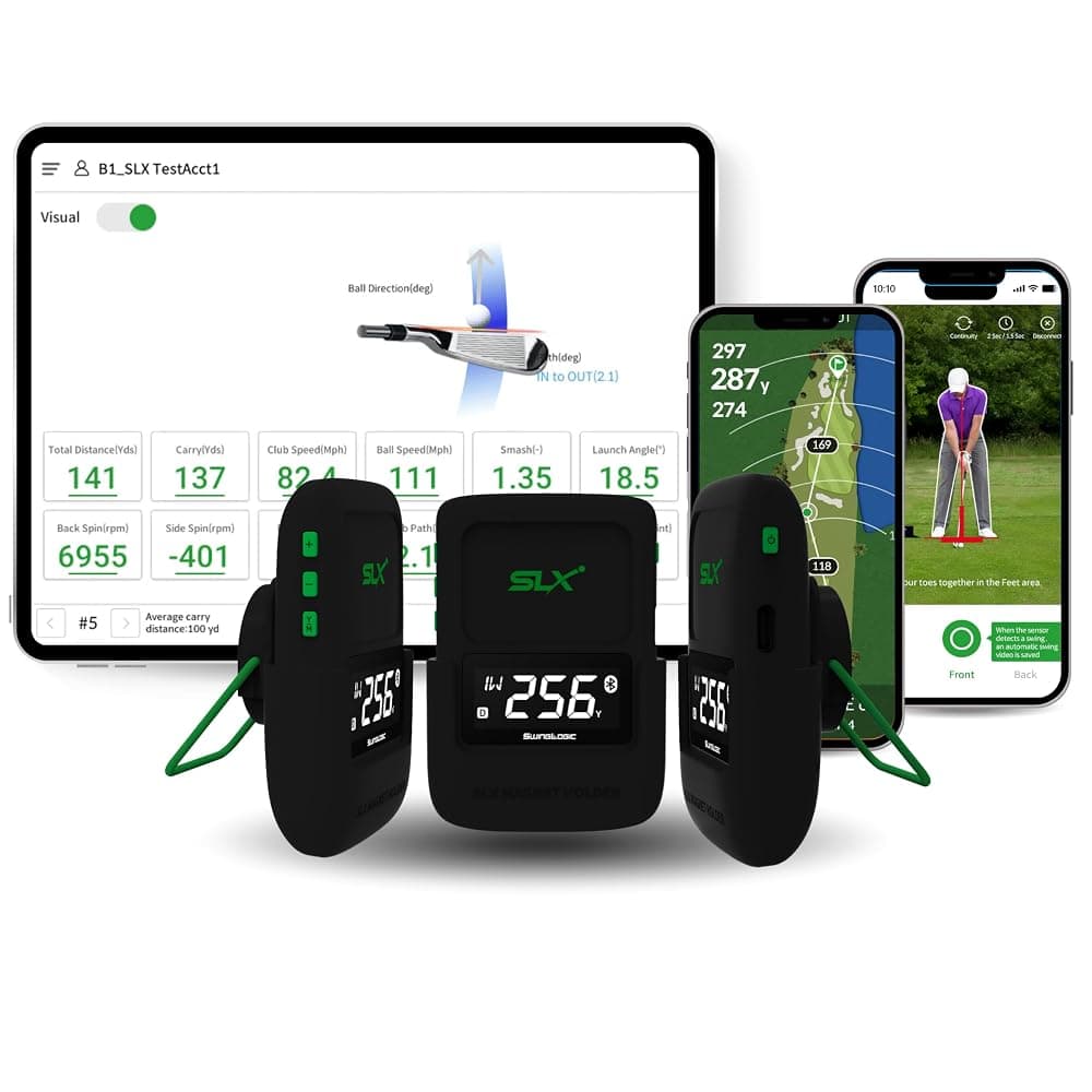 SLX Hybrid Mini Portable Golf Launch Monitor and GPS Device with Display