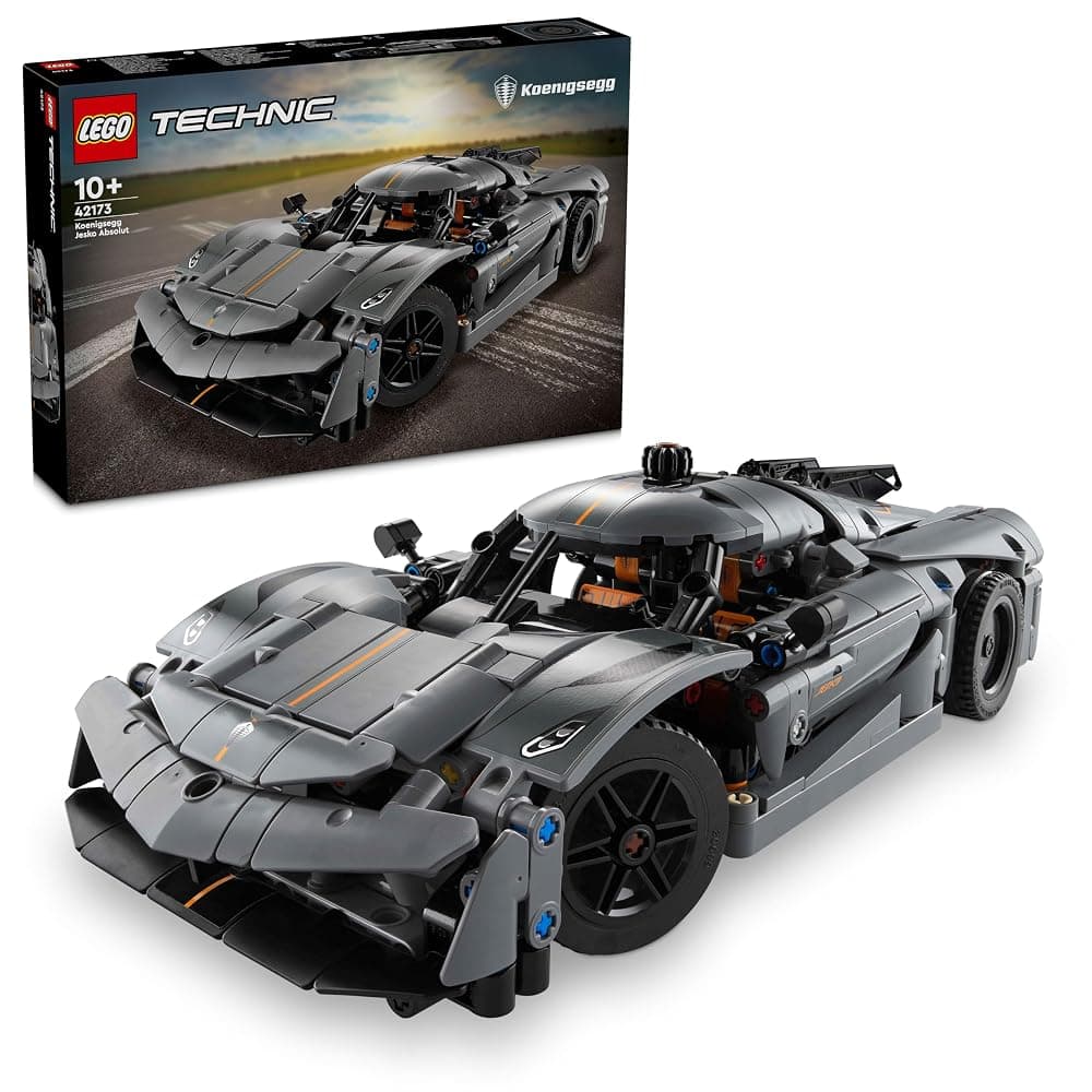 LEGO Technic Koenigsegg Jesko Absolut Super Sports Car in Grey, 801 Pieces (42173)
