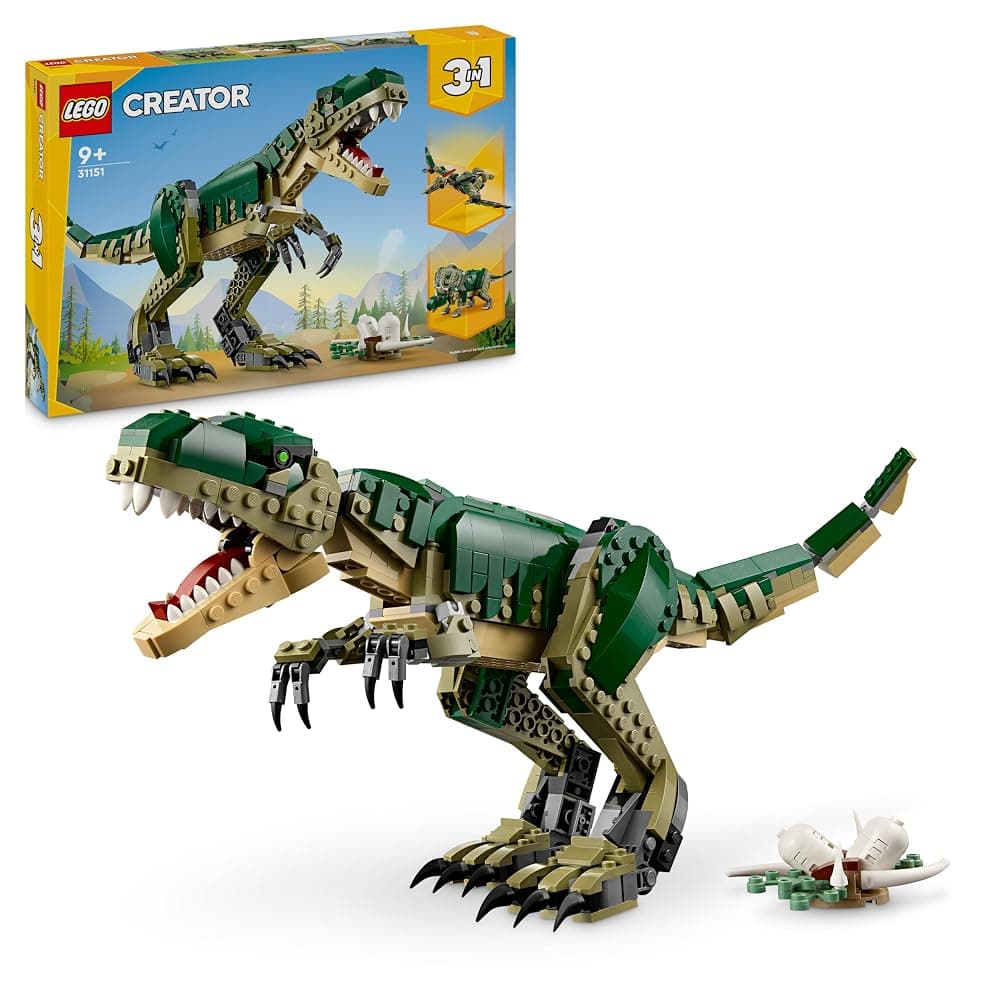 LEGO Creator 3in1 T. rex – Rebuilds into a Triceratops or Pterodactyl, 626 Pieces, Ages 9+ (31151)