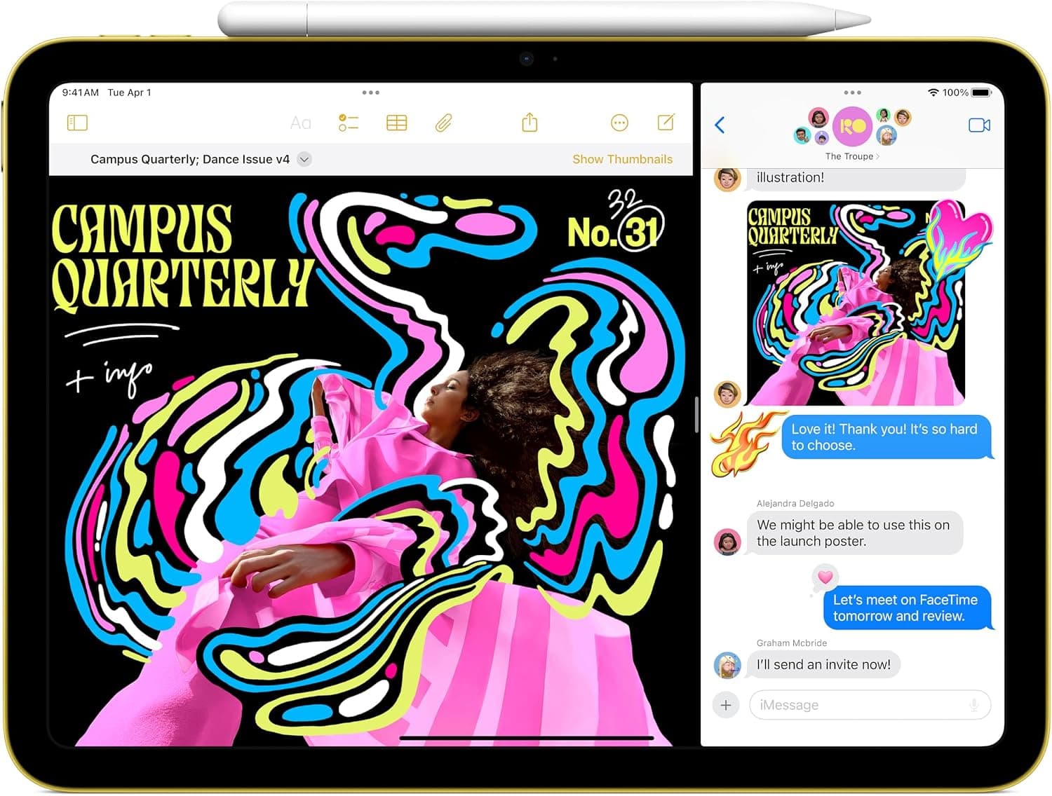 Apple iPad 11-inch (A16 chip, 2025) Wi-Fi 128GB – Liquid Retina Display, Touch ID, 12MP Cameras (Blue) thumbnail 3