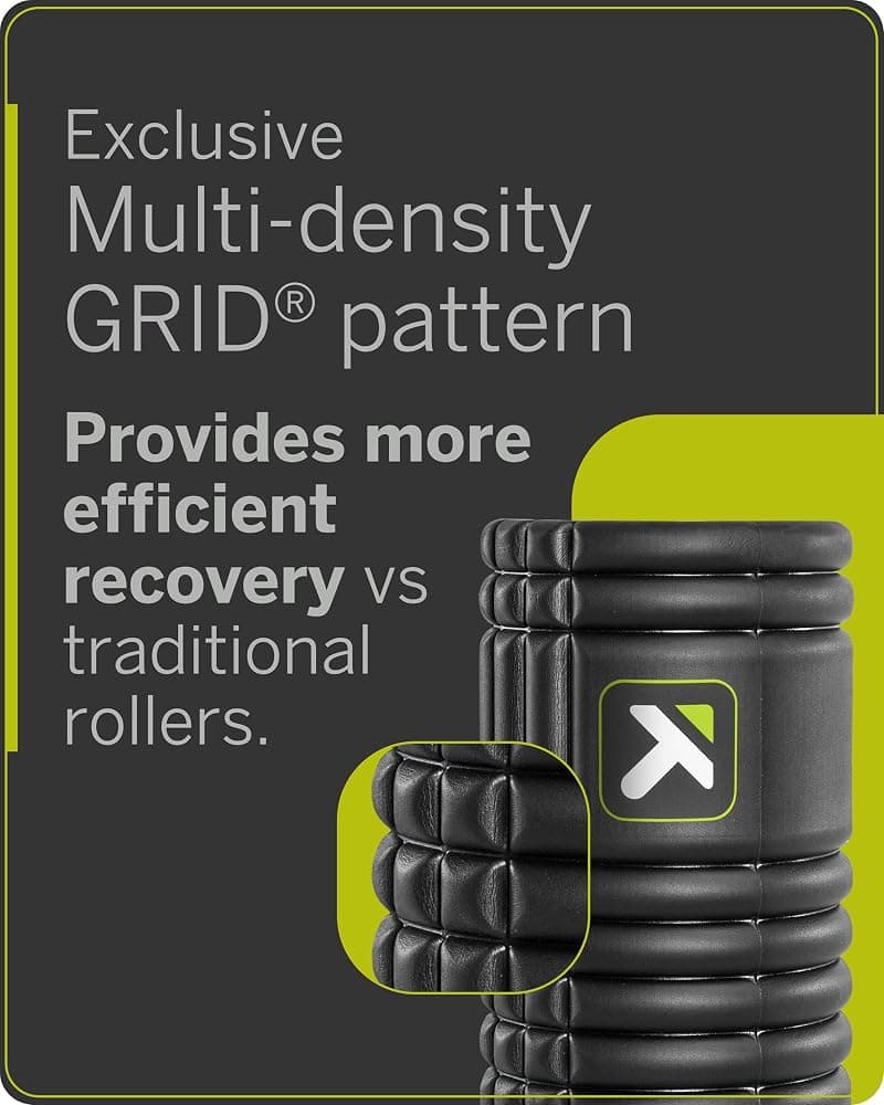 TriggerPoint GRID Foam Roller – Multi-Density Exterior, Rigid Core, Standard Density, 33cm (Black) thumbnail 2