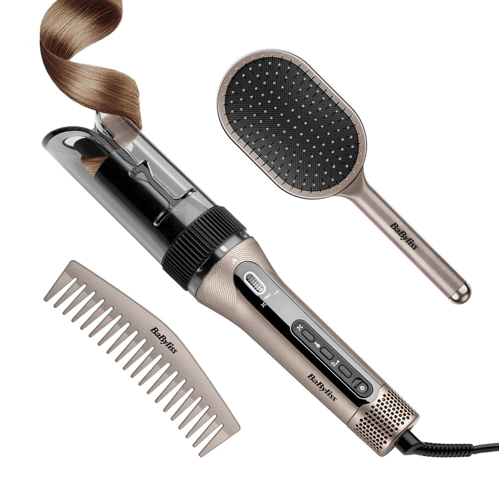 BaByliss Style Secret Air Automatic Rotating 25mm Curling Wand with Heat & Airflow, 48 Settings and Auto Shut-Off (C6686U)