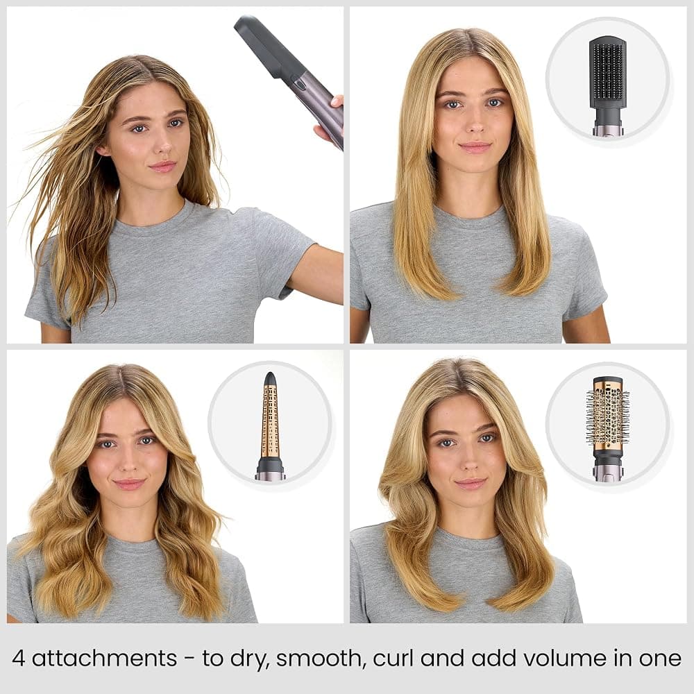 BaByliss Air Style 1000 Adjustable Hot Air Styler with 4 Attachments and Ionic Frizz Control (2136U, Copper/Grey) thumbnail 2