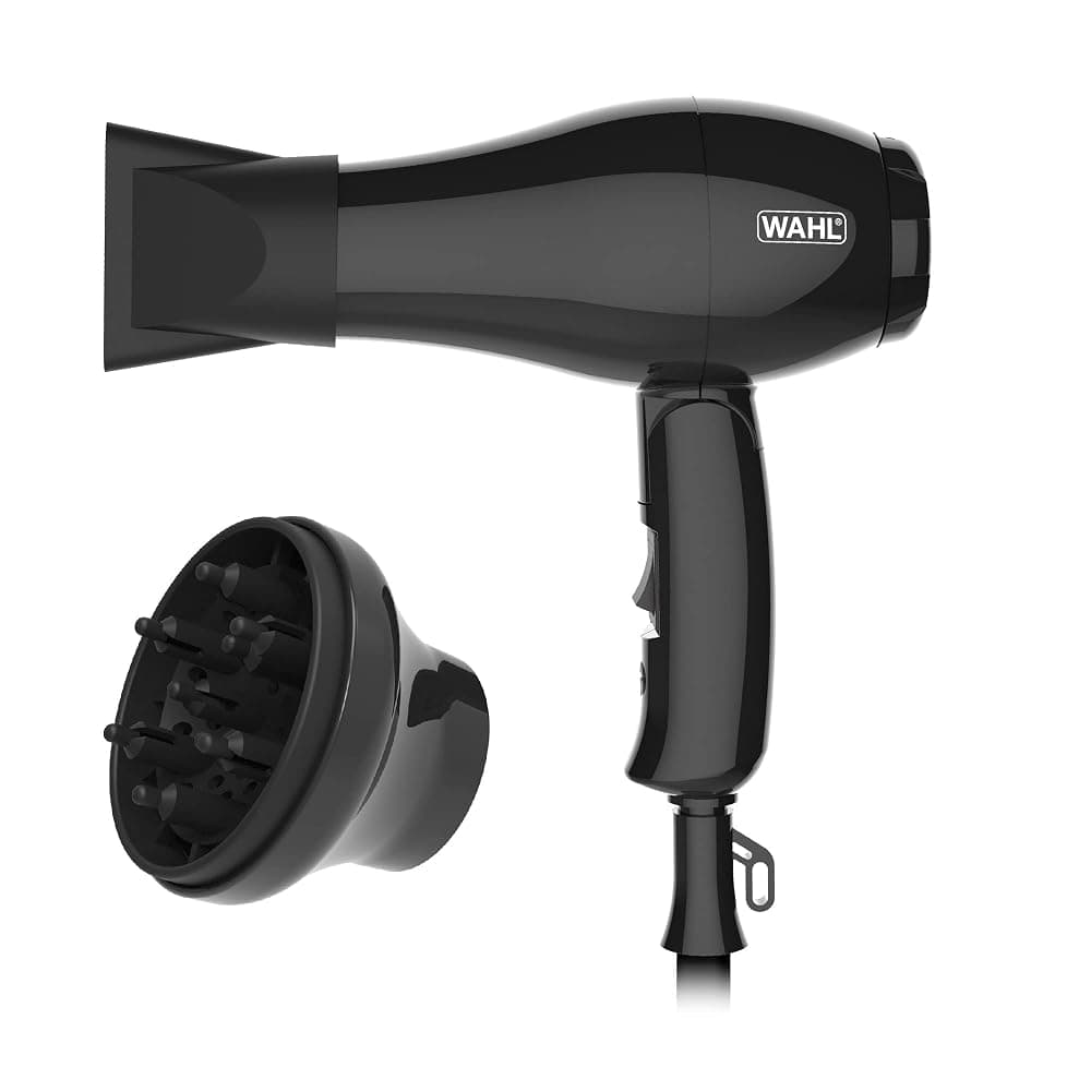 Wahl Travel Hair Dryer – Compact Folding 1000W Dryer with Dual Voltage, Diffuser & Concentrator (Black) — view 1