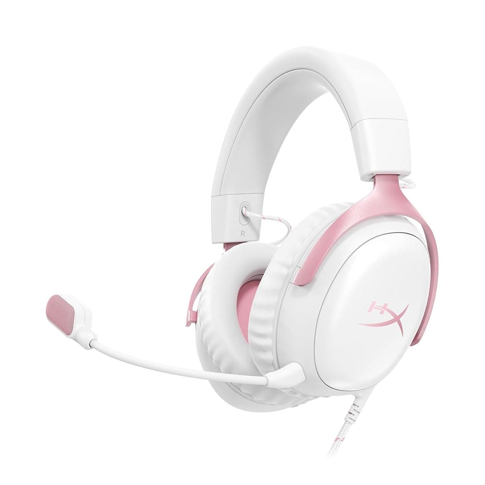 HyperX Cloud III Wired Gaming Headset – Angled 53mm Drivers, DTS Spatial Audio, 10mm Mic, USB-C/USB-A/3.5mm (Pink) — view 1