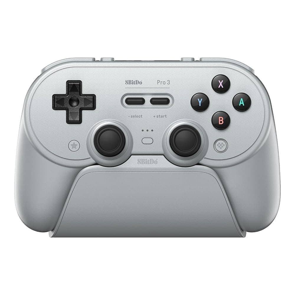 8BitDo Pro 3 Bluetooth Controller with Charging Dock – TMR Sticks, Hall Effect Triggers, for Switch 2, PC & Android (Grey) — view 1